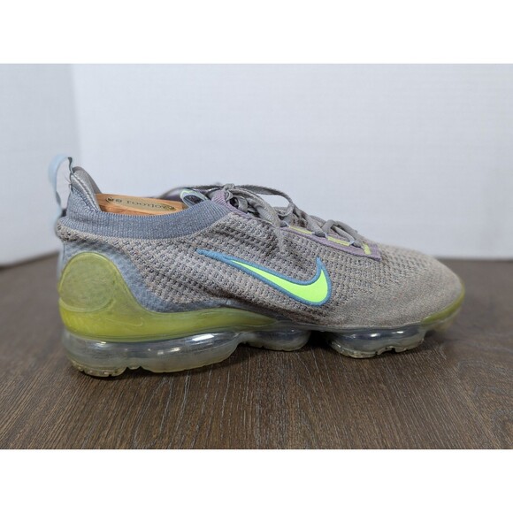 Nike Air Vapormax DH4084-003 Running Sneaker Shoes Mens 9 Gray Neon Green Knit - Picture 10 of 16